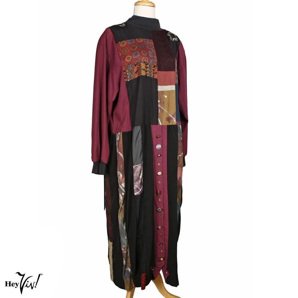 Donna Jessica Dress Cottagecore Patchwork Art Wear Size 2X B42 W42 - Hey Viv